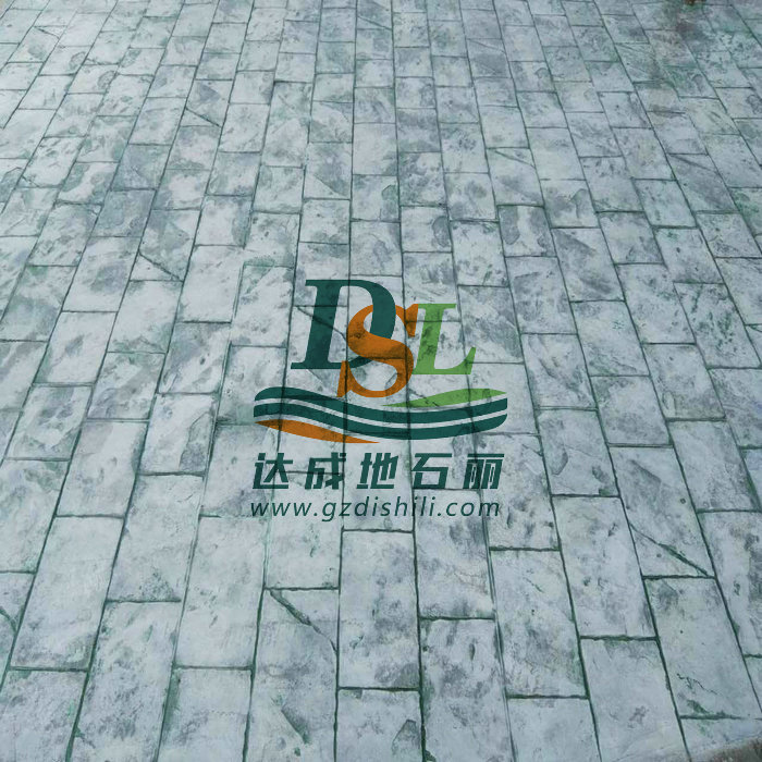 小石板紋路壓模地坪，混凝土壓花地坪